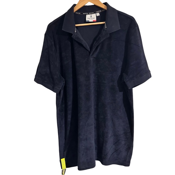 Bain De Mer Navy Blue Towelling Terry Polo Shirt SZ 3XL Resort Wear Luxury NWT - Picture 4 of 8